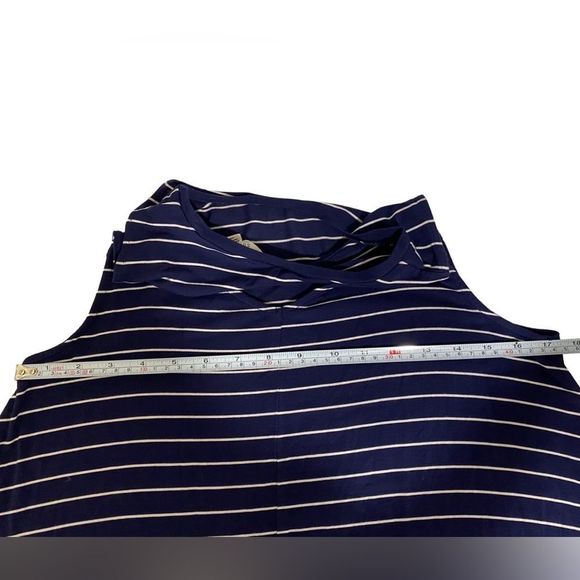 American Eagle Outfitters Soft & Sexy striped sleeveless dress Navy White Size S - Picture 7 of 13